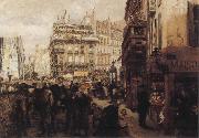 Adolph von Menzel A Paris Day oil on canvas